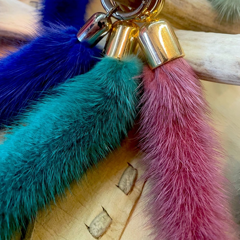 Mink Tail Purse Keychain Accessories Handmade NWT